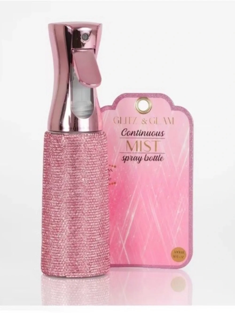 Glitz & Glam Continuous Mist Spray Bottle - Pink Rhinestone